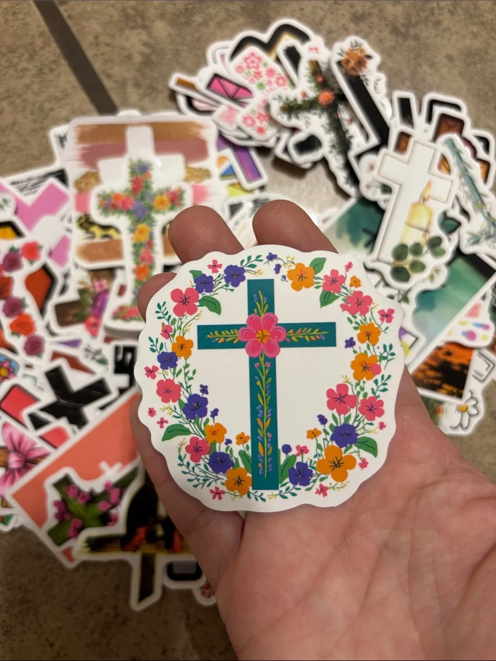 120 Cross Water Bottle Stickers